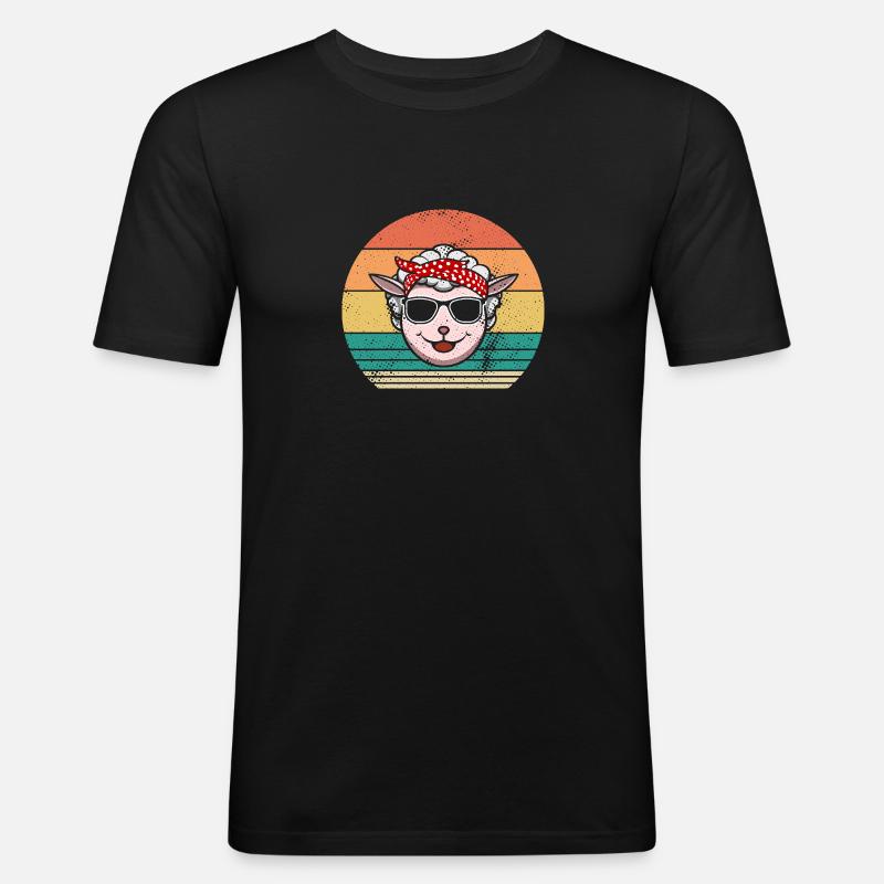 Schäfer Schaf - Männer Slim Fit T-Shirt - Schwarz
