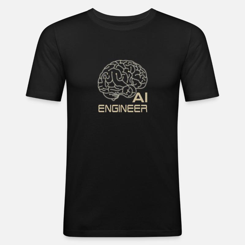 AI ENGINEER - Männer Slim Fit T-Shirt - Schwarz