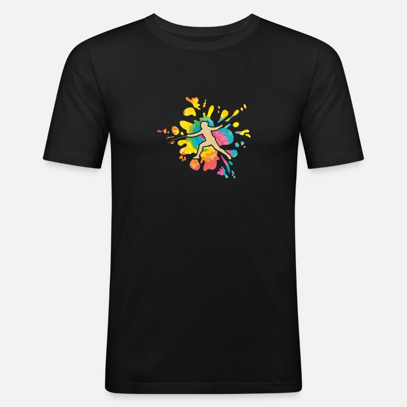 Fechter Fechten - Männer Slim Fit T-Shirt - Schwarz