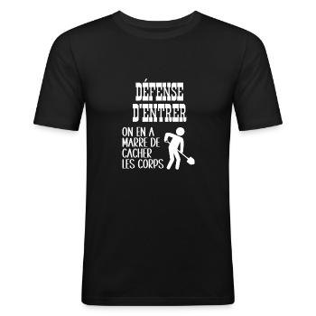 défense d'entrer - T-shirt près du corps Homme - noir - Devant - Nik (191cm)