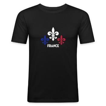 France Français Française French Frankreich - T-shirt près du corps Homme - noir - Devant - Nik (191cm)