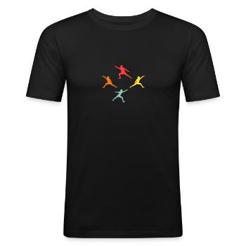 Fechter Evolution Fechten - Männer Slim Fit T-Shirt - Schwarz - Vorne - Nik (191cm)