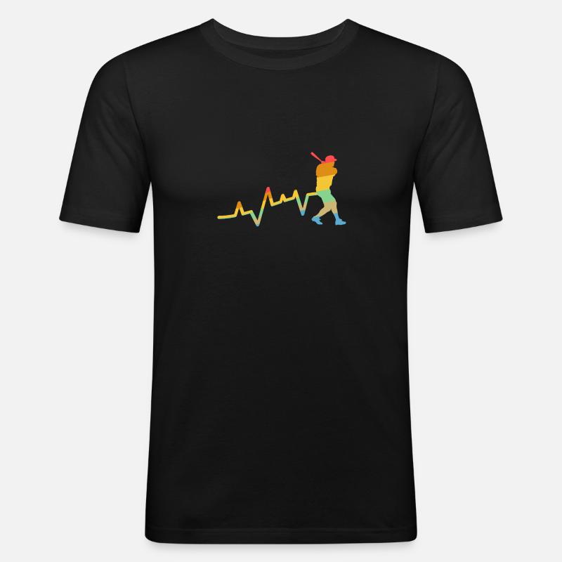 Baseballspieler Evolution Baseball - Männer Slim Fit T-Shirt - Schwarz