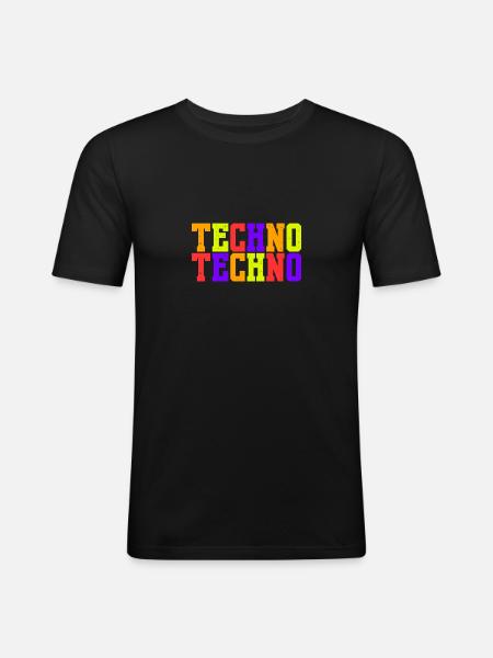 Techno Vibes - Männer Slim Fit T-Shirt - Schwarz