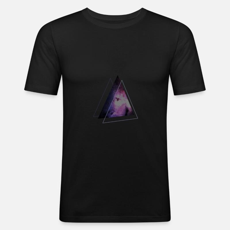 space triangle - Männer Slim Fit T-Shirt - Schwarz