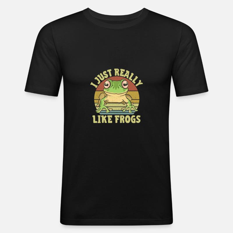 Frosch - Männer Slim Fit T-Shirt - Schwarz