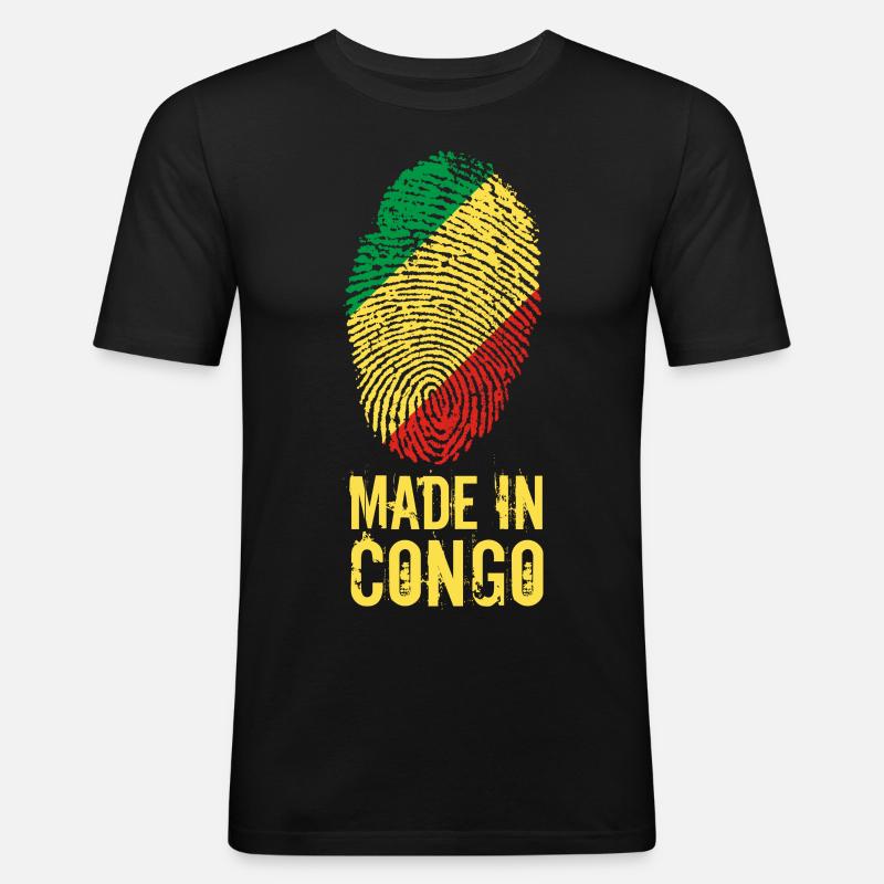Made In Congo / Kongo - Männer Slim Fit T-Shirt - Schwarz