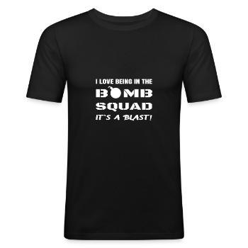 Lustige Bombe Squad Witz Sprengstoffe Entsorgung Technici - Männer Slim Fit T-Shirt - Schwarz - Vorne - Nik (191cm)