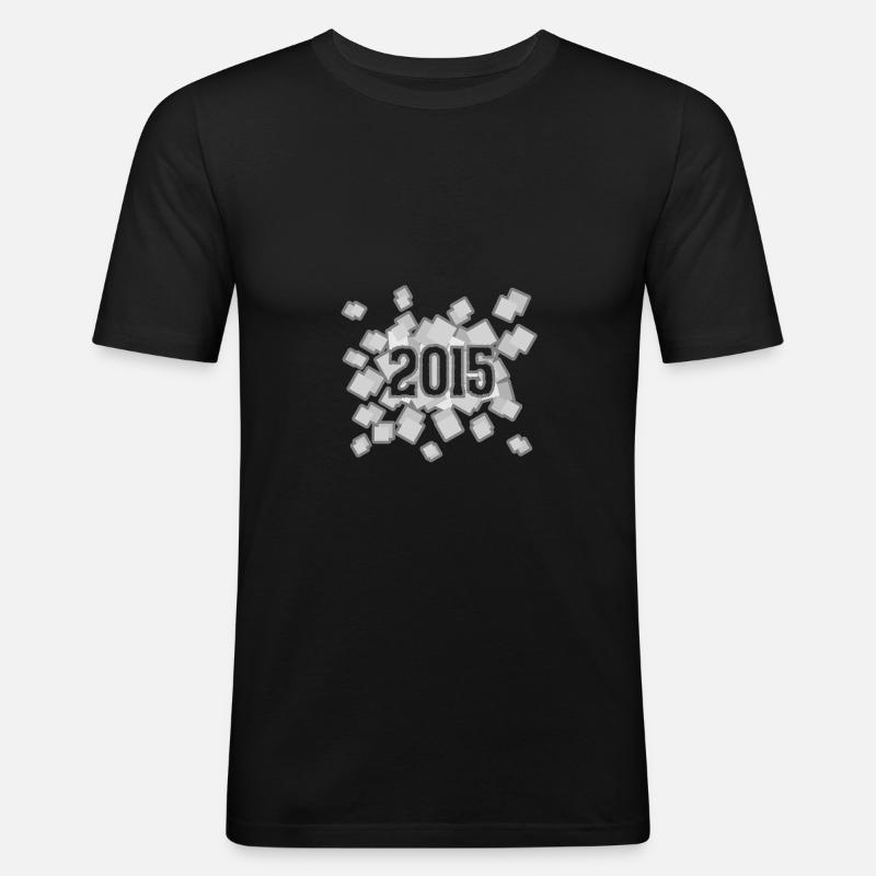 2015 - Männer Slim Fit T-Shirt - Schwarz