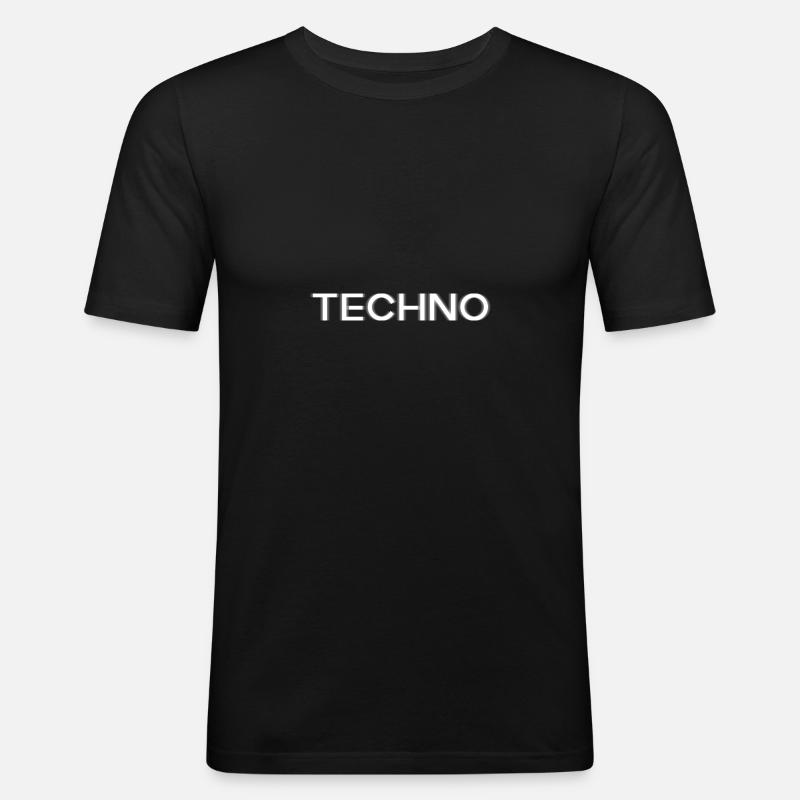 Techno-Design - Männer Slim Fit T-Shirt - Schwarz