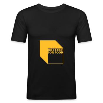 code for food - Men's Slim Fit T-Shirt - black - Front - Nik (191cm)