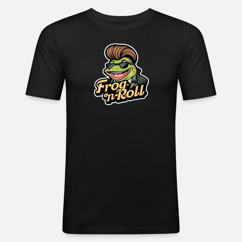 Frog N Roll Design - Männer Slim Fit T-Shirt - Schwarz