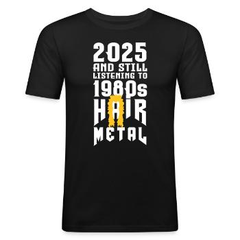 Cheveux Métal - T-shirt près du corps Homme - noir - Devant - Nik (191cm)