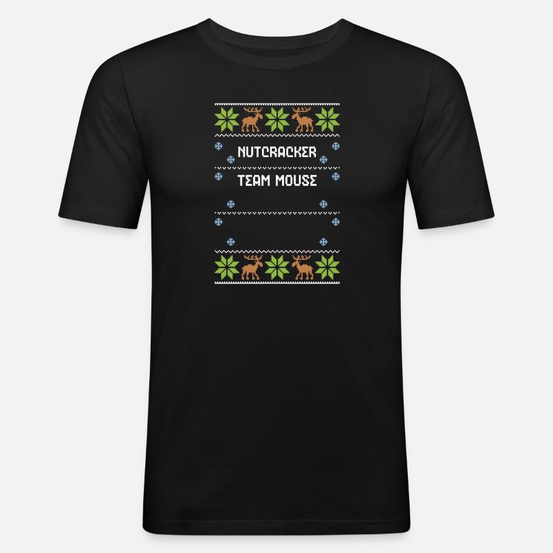 Nutcracker Team Mouse - Männer Slim Fit T-Shirt - Schwarz