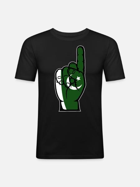 Pakistan flag number 1 - Men's Slim Fit T-Shirt - black