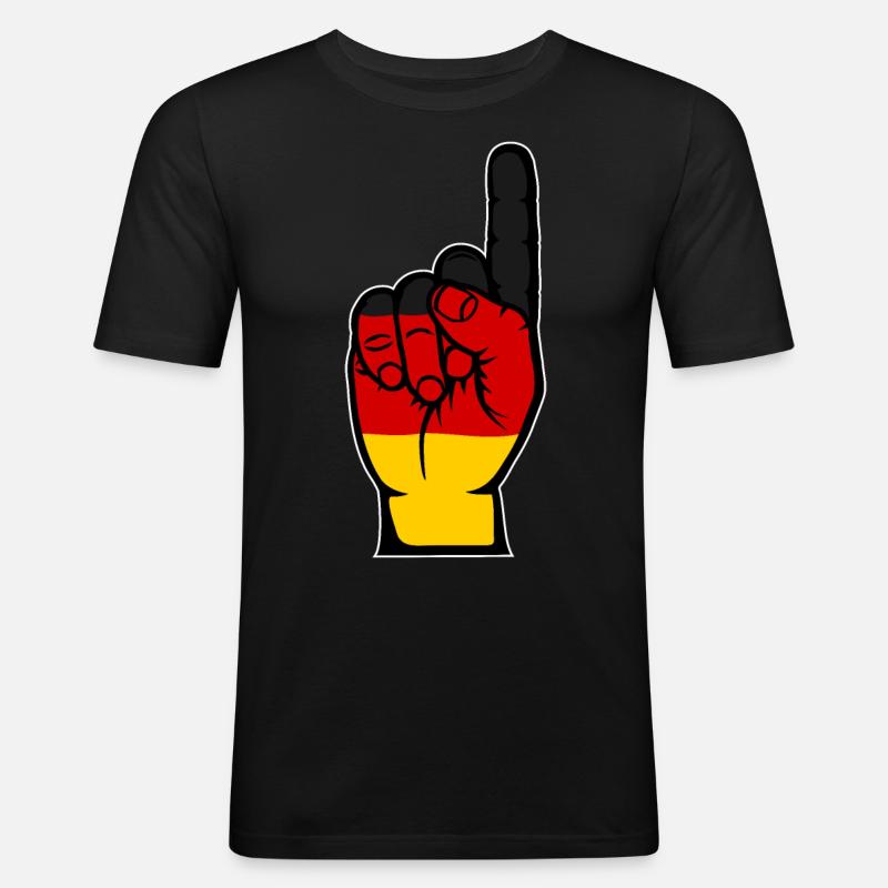 Drapeau allemand numéro 1 - T-shirt près du corps Homme - noir