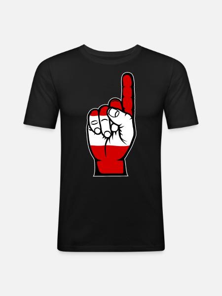 Austria flag number 1 - Men's Slim Fit T-Shirt - black