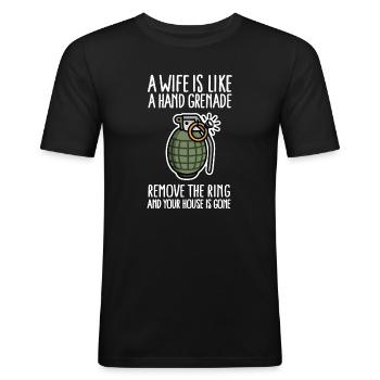 Lustige JGA soldaat Junggesellenabschied Militär - Männer Slim Fit T-Shirt - Schwarz - Vorne - Nik (191cm)
