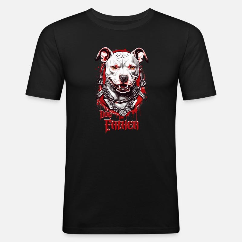 Hunderasse Pitbulls, Hunde Vater - Männer Slim Fit T-Shirt - Schwarz