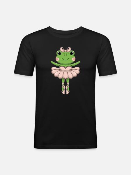 Ballet Frog in Pink Tutu - Men's Slim Fit T-Shirt - black