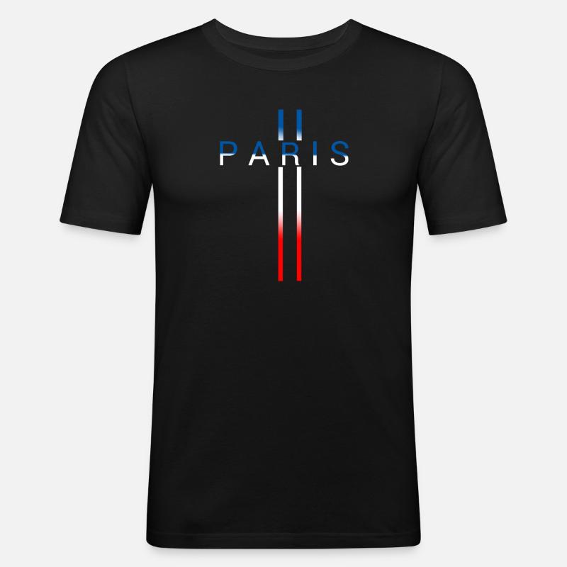 Paris - Männer Slim Fit T-Shirt - Schwarz