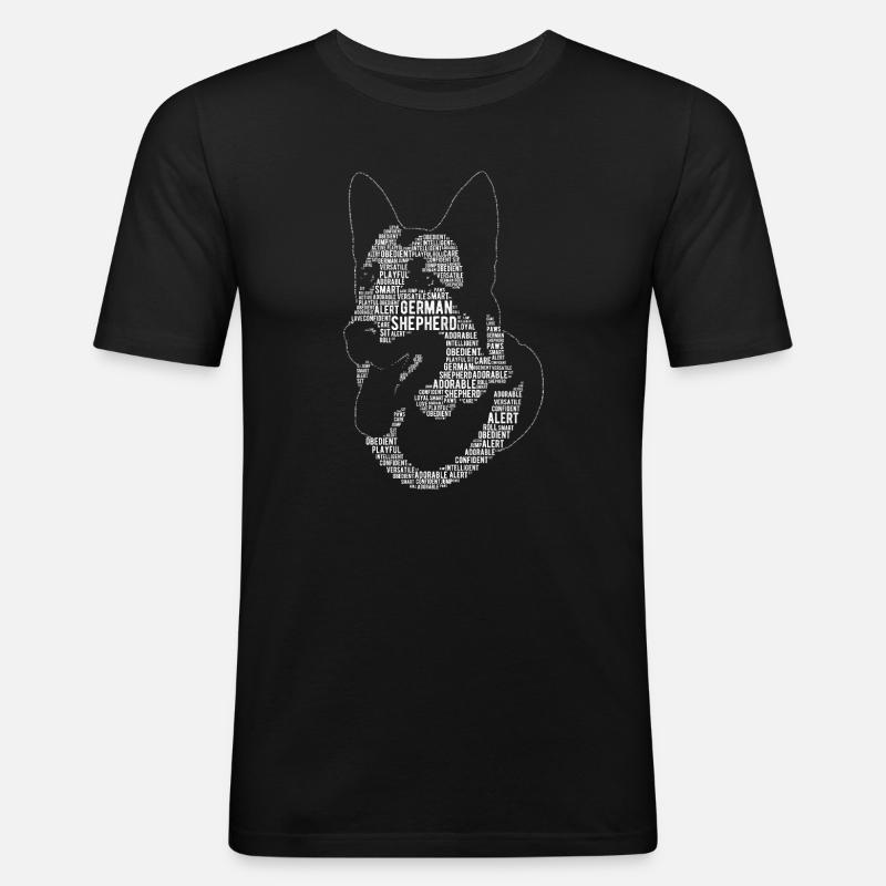 Deutscher Schäferhund Wort Kunst Geschenk - Männer Slim Fit T-Shirt - Schwarz
