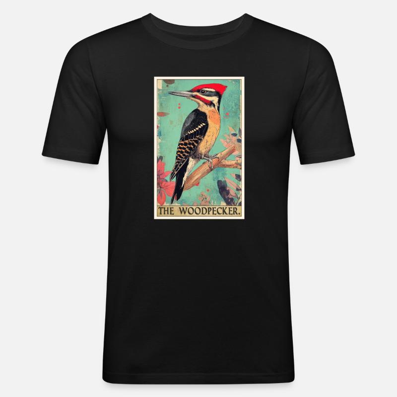 Spechte Specht - Männer Slim Fit T-Shirt - Schwarz