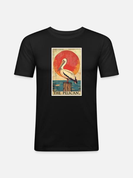 Pélicans Pélican - T-shirt près du corps Homme - noir