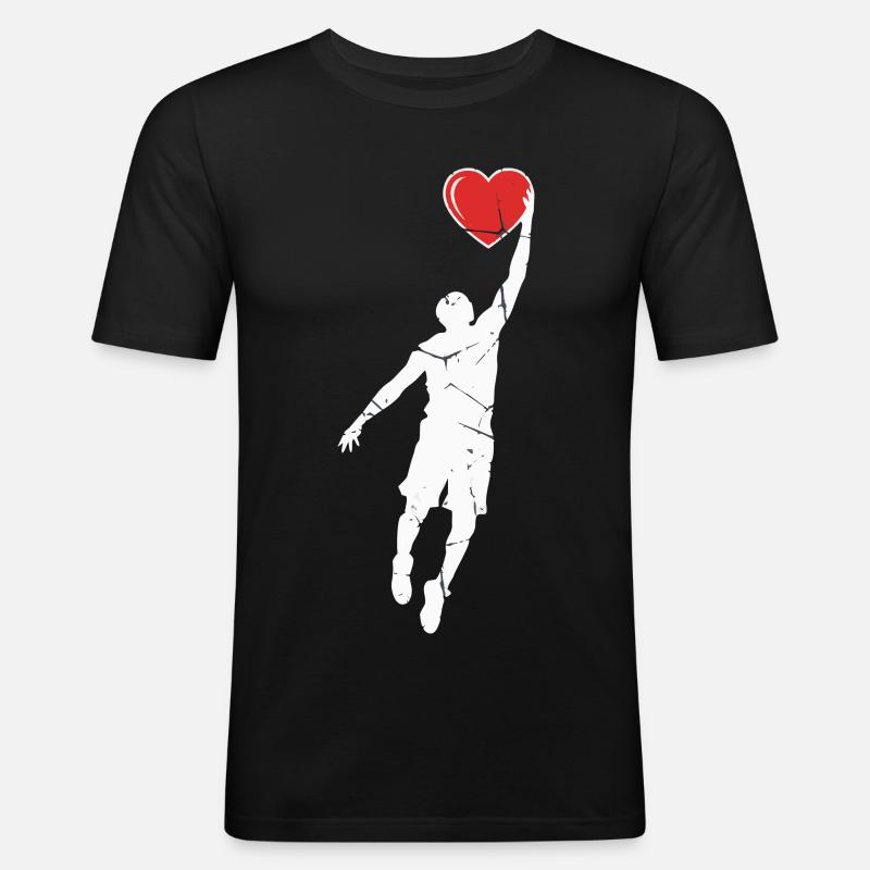 Herz Dunk - Männer Slim Fit T-Shirt - Schwarz
