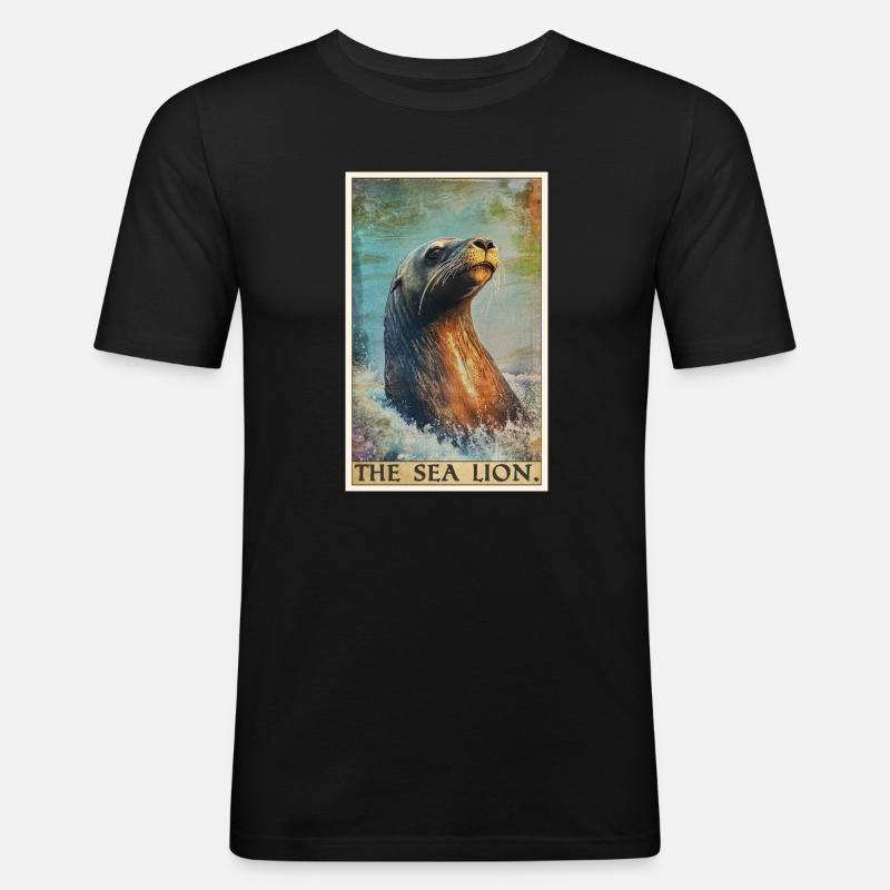 Seelöwen Seelöwe - Männer Slim Fit T-Shirt - Schwarz