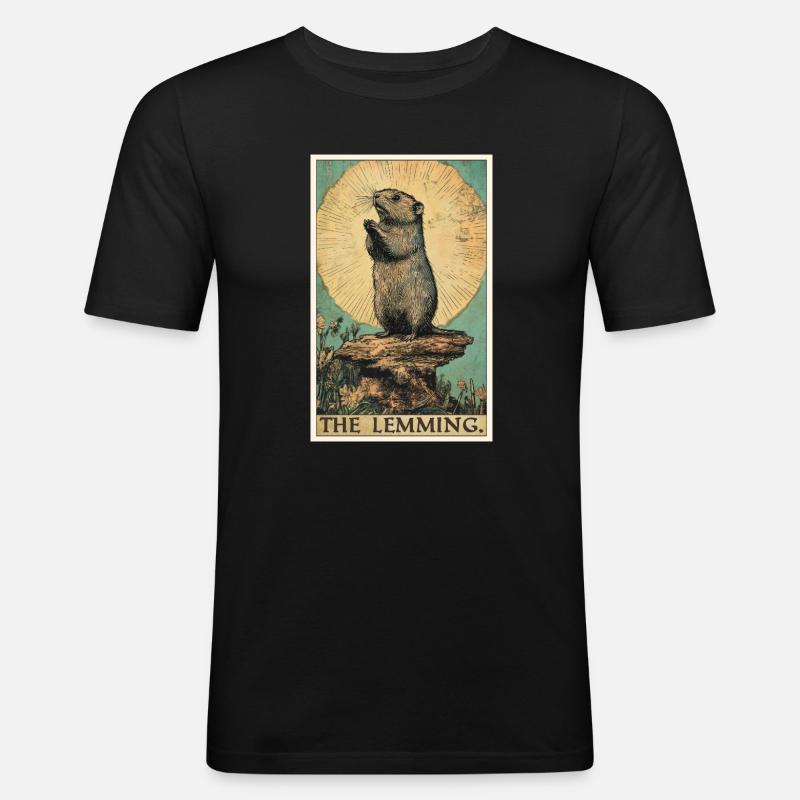 Lemminge Lemming - Männer Slim Fit T-Shirt - Schwarz