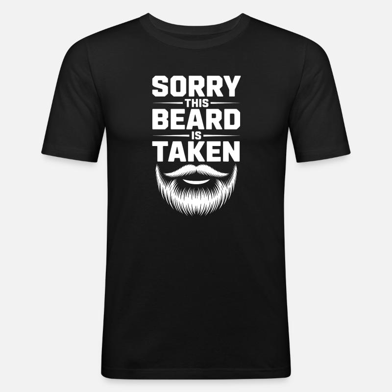 Bartstatus: Genommen - Männer Slim Fit T-Shirt - Schwarz