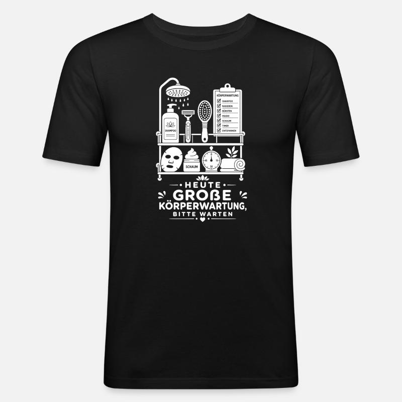 Luxusdusche als Wochenritual - Männer Slim Fit T-Shirt - Schwarz