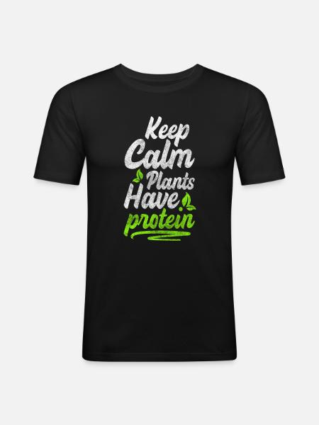 Vegan Healthy Connection Food - Men's Slim Fit T-Shirt - black