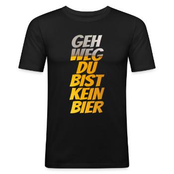 Geh Weg du bist kein Bier - Männer Slim Fit T-Shirt - Schwarz - Vorne - Nik (191cm)