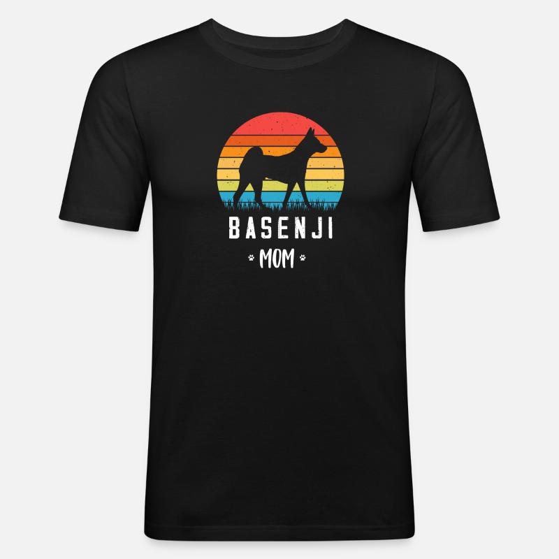 Basenji - Männer Slim Fit T-Shirt - Schwarz