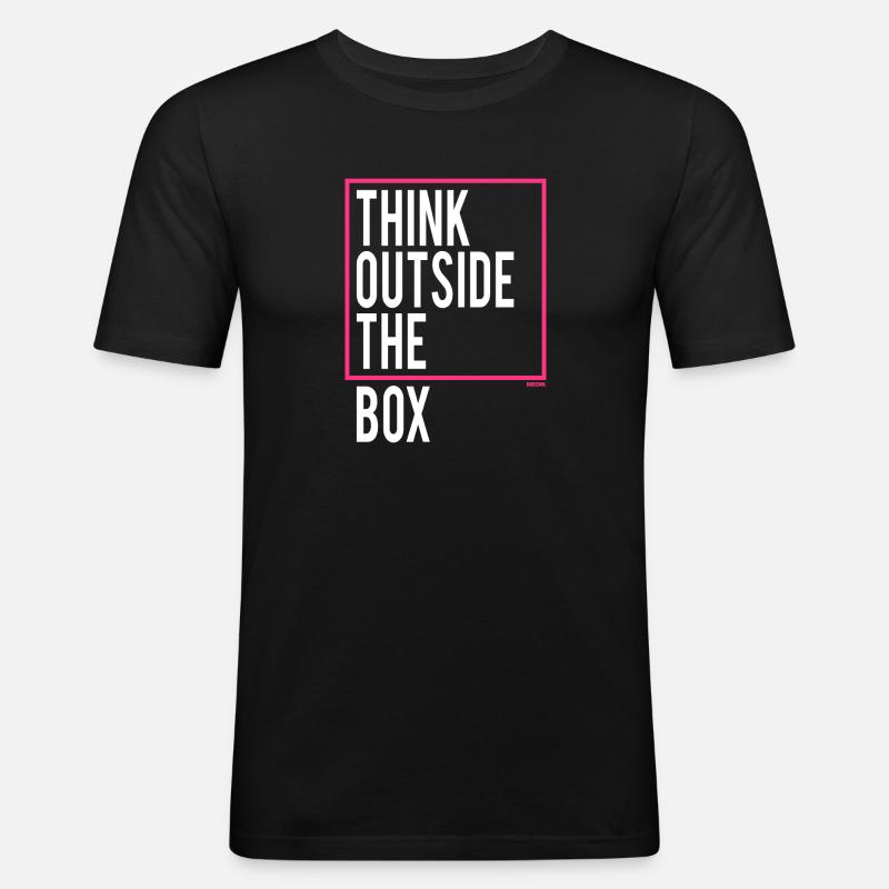 Think outside the Box - Männer Slim Fit T-Shirt - Schwarz