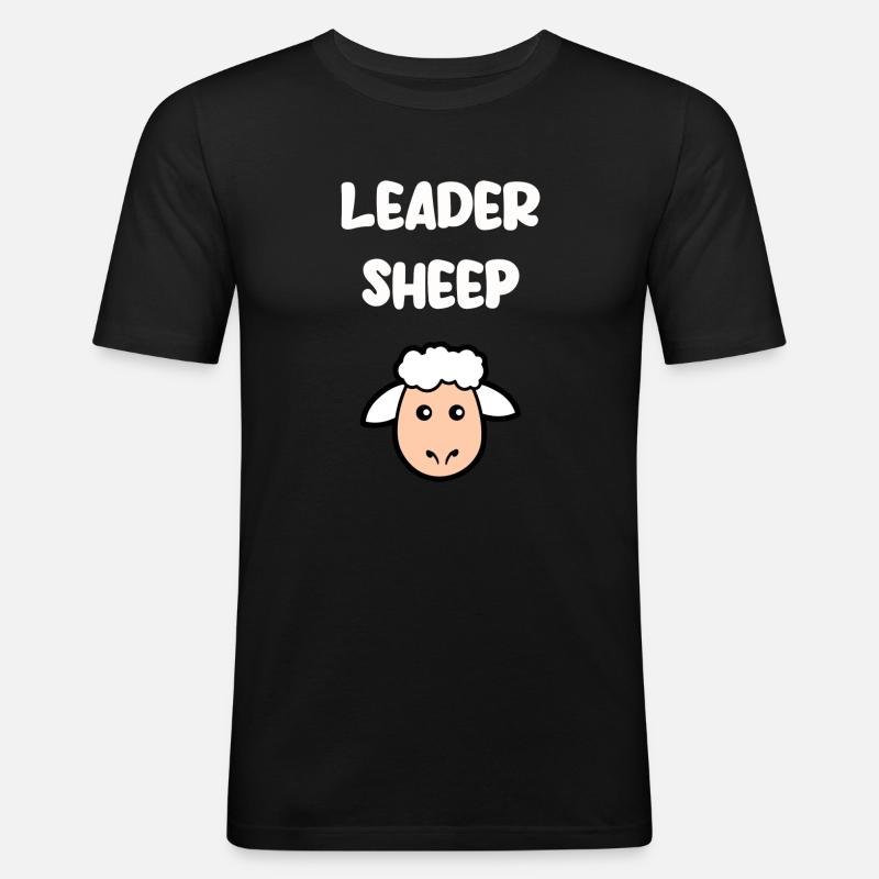 Führendes Schaf - Männer Slim Fit T-Shirt - Schwarz