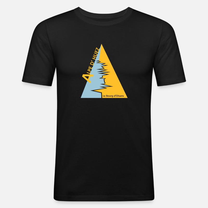 Alpe d'Huez - Männer Slim Fit T-Shirt - Schwarz