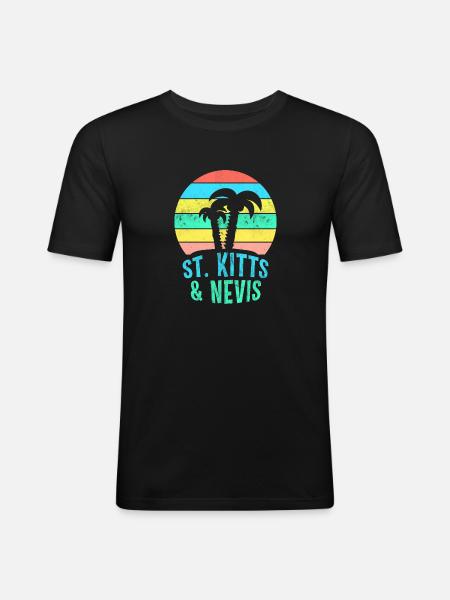ST. KITTS & NEVIS - Men's Slim Fit T-Shirt - black