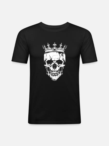 King Skull Crown - Men's Slim Fit T-Shirt - black