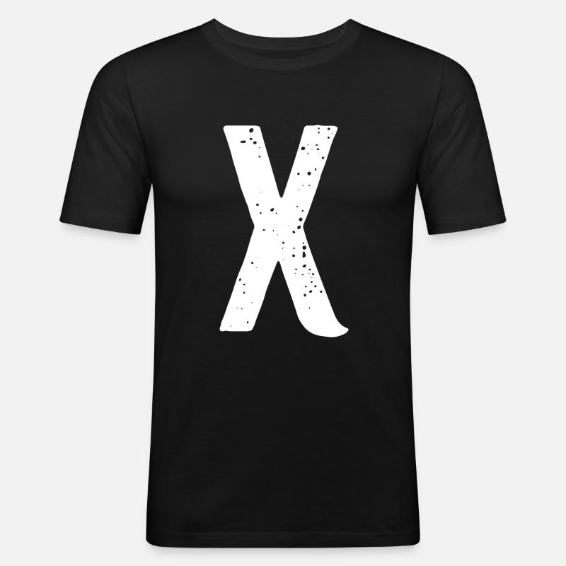 X-Buchstabe - Männer Slim Fit T-Shirt - Schwarz