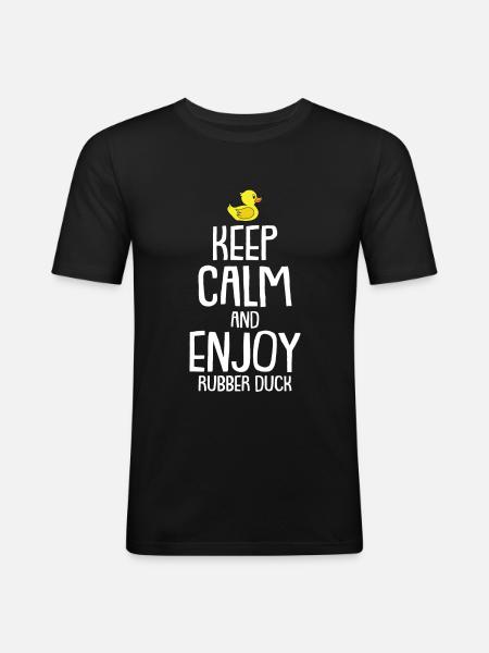 Rubber duck squeaky duck - Men's Slim Fit T-Shirt - black
