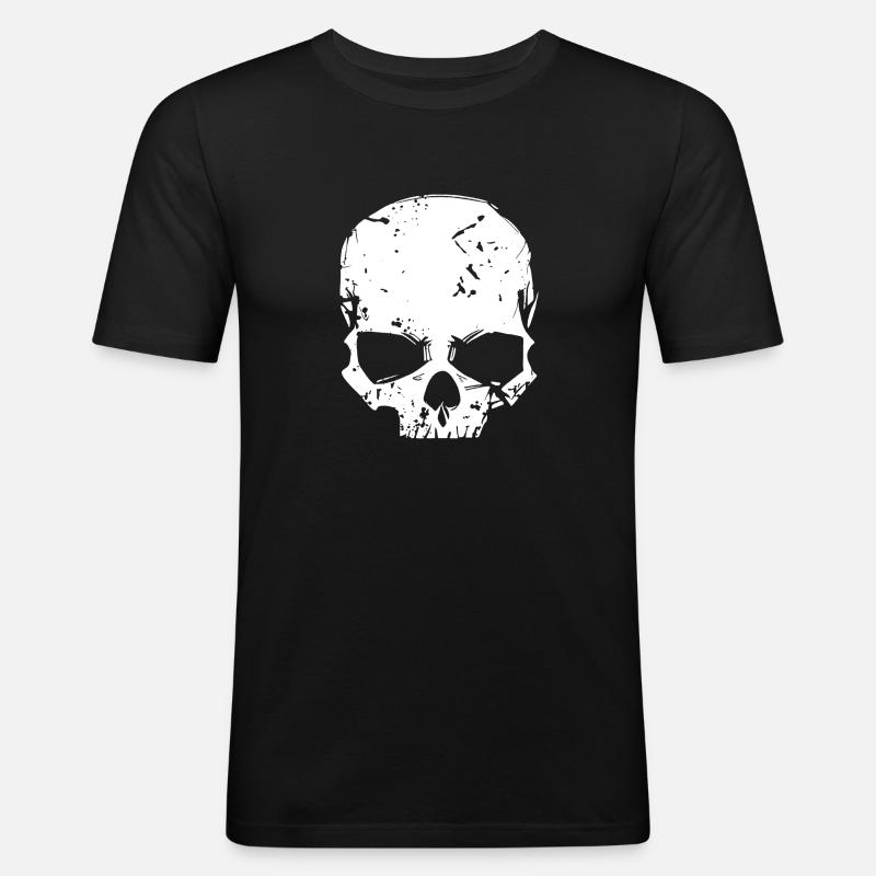 Skull - Männer Slim Fit T-Shirt - Schwarz
