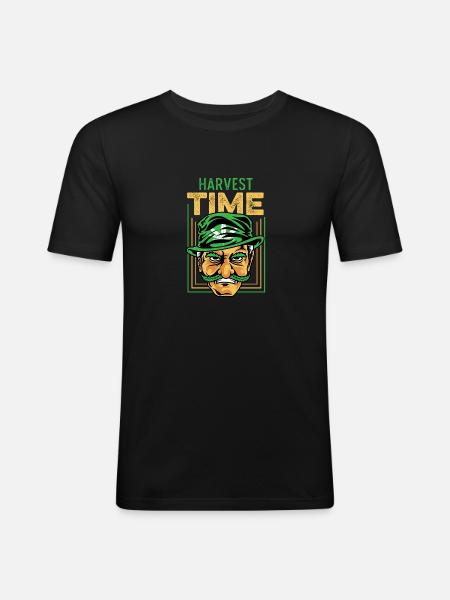 Erntezeit Stoner Gift - Männer Slim Fit T-Shirt - Schwarz