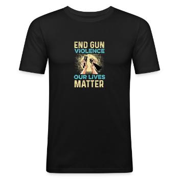 End of Gun Violence Peacemaker Poison - Men's Slim Fit T-Shirt - black - Front - Nik (191cm)