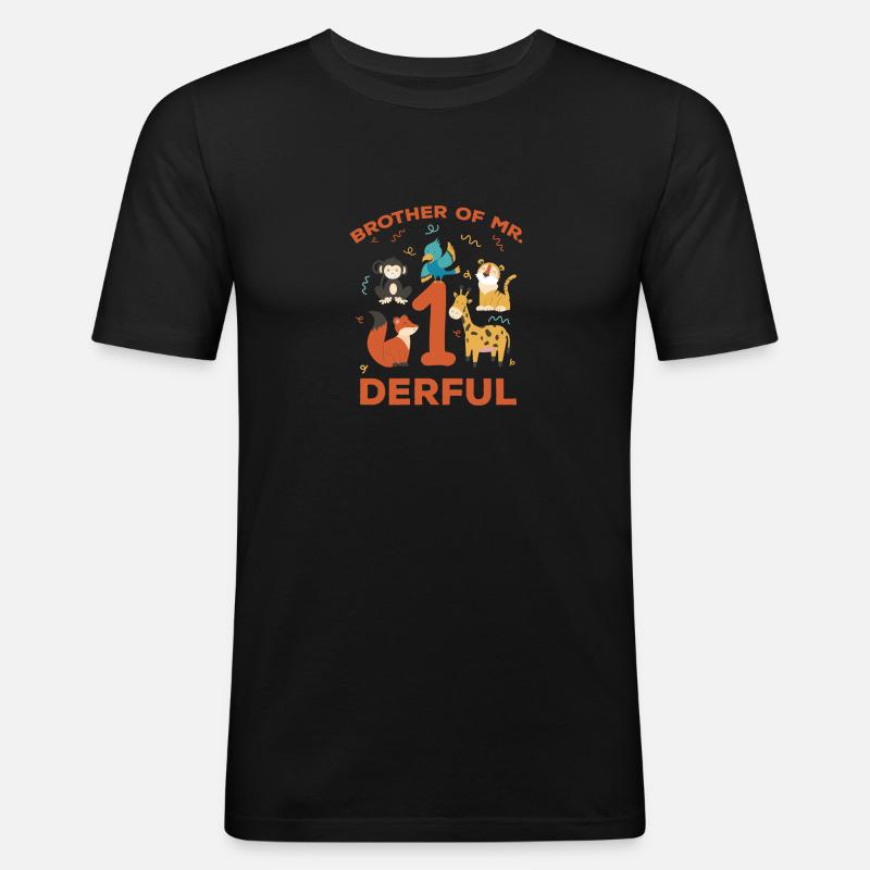 Bruder von Herr - Männer Slim Fit T-Shirt - Schwarz