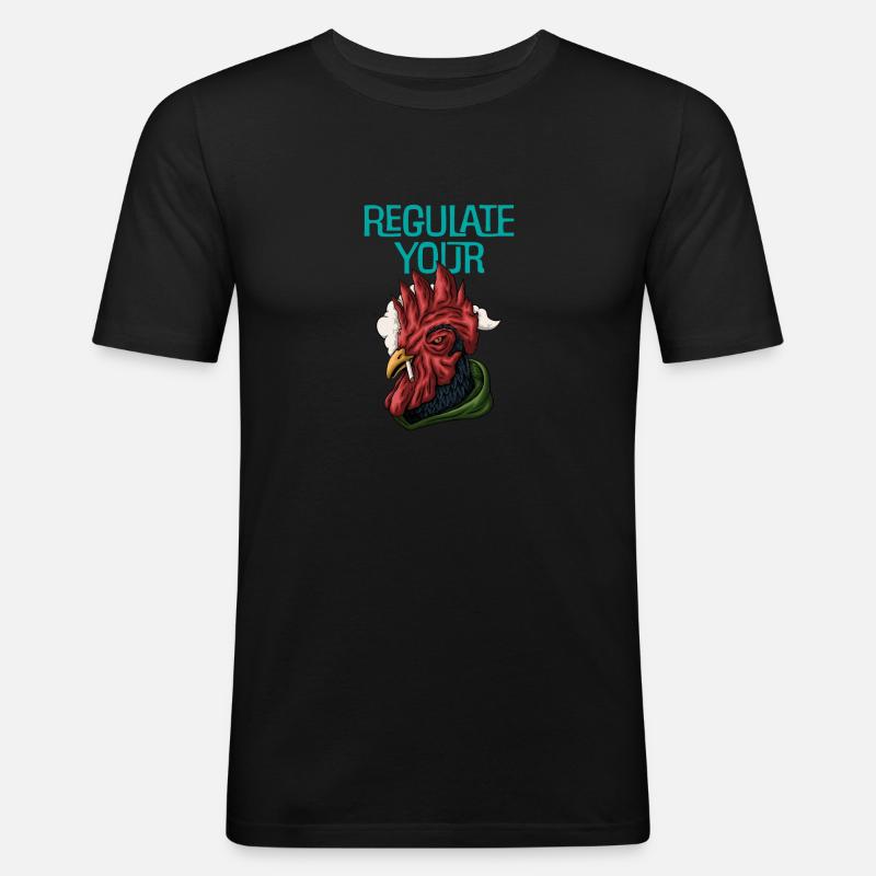 Feminismus reguliert deinen Schwanz - Männer Slim Fit T-Shirt - Schwarz