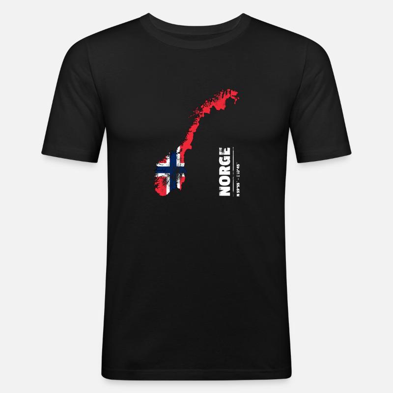 Norway Norge - Männer Slim Fit T-Shirt - Schwarz