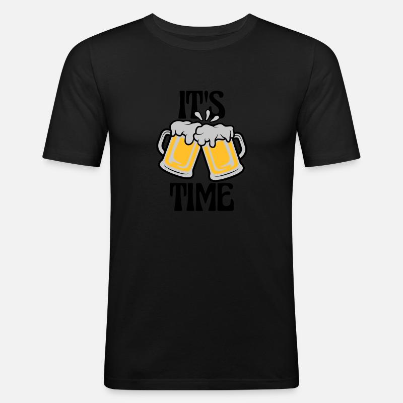 It s Bier - Männer Slim Fit T-Shirt - Schwarz